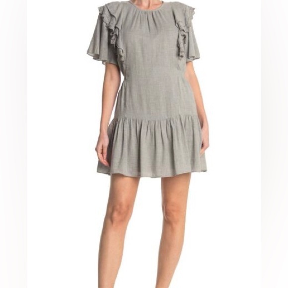 Joie Dresses & Skirts - Joie Caliana Flutter Sleeve Dress Size Small Color Heather Gray New
